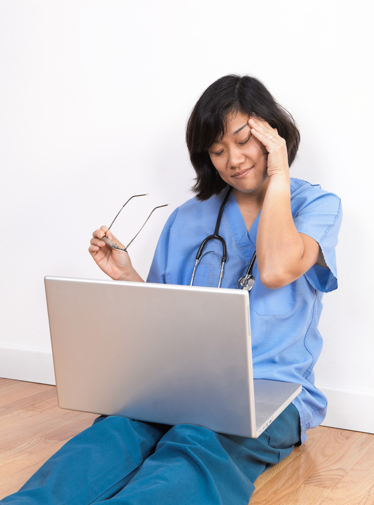 woman learning online